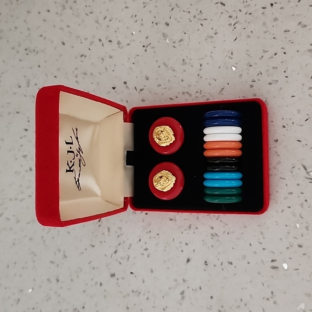 Vintage KJL Kenneth Jay Lion Earrings Set